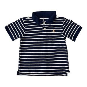 GAP Polo Shirt Boys Size 4T Toddler Blue White Striped Preppy Nautical Casual